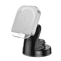 Автодержатель Hoco HW18 магнитный с беспроводной зарядкой 15W gray