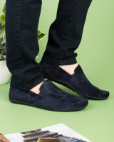 Чоловічі темно-сині туфлі з перфорацією