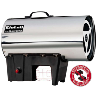 Потужний обігрівач газовий під акумулятор Einhell GE-HG 18/370 Niro Li - Solo : без АКБ, 37 кВт, тиск 1.5 бар, 2330805