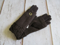 Тёплый женские перчатки для сенсорных экранов коричневый