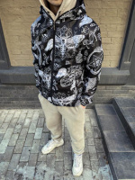 Весняна чорна чоловіча вітрівка з капюшоном