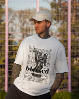 Oversize футболка з принтом  Blessed біла