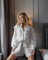 Пижама «Mery» вишни на белом S-M -L