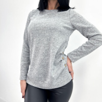 Жіноча кофтинка з гудзиками «Vesta» оптом | Батал Сірий, 50-52