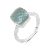 Серебряное кольцо CatalogSilver с фианитами, вес изделия 3,58 гр (2177203) 17.5 размер