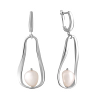 Серебряные серьги CatalogSilver с натуральным жемчугом барочным (2055907)