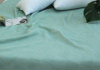 Простирадло-покривало піке 160х235 см. Клітина бірюза