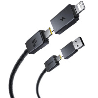 Дата кабель Baseus Versatile Two-for-Two USB/Type-C to Type-C/Lightning 60W (0.6m) (P10383000)