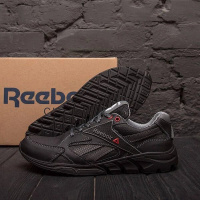 Мужские кожаные кроссовки Reebok Classic 214 black чёрные