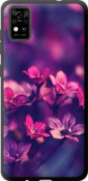 Чохол на телефон ZTE (Всі моделі) TPU чорний Глянсовий Фіолетові квіти