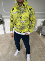 Яскравий чоловічий жовтий худі зі смайликами