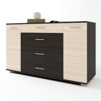 Комод для гостиной Эверест Бриз К-6 130х38х72.5 венге + дуб молочный (телескопы) (DTM-2476)