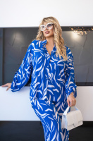 Вільний костюм з вирізом на спині «Maksin» оптом | Батал | Розпродаж моделі Синій, 54-56