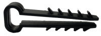 Дюбель-ялинка чорна ТМ«FISSAGGIO» для плаского кабелю/проводу 6*3 мм