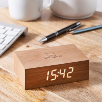 Смарт-будильник «FLIP», дерево вишня