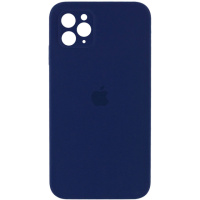 Чохол Silicone Case Square Full Camera Protective (AA) для Apple iPhone 11 Pro Max (Темно-синій / Midnight blue) - купити в SmartEra.ua