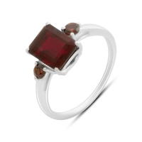 Серебряное кольцо CatalogSilver с натуральным гранатом, гранатом nano, вес изделия 2,26 гр (60002156) 18 размер