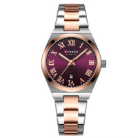 Жіночий годинник Curren 9095 Gold-Silver-Pink з мінеральним склом та сталевим корпусом