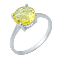 Серебряное кольцо CatalogSilver с цитрином nano, вес изделия 2,09 гр (1949917) 18 размер