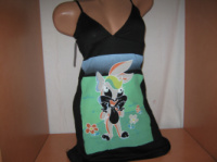 Пеньюар чорний жіночий бавовняний з малюнком розмір 44-46