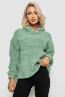 Худи женский однотонный с капюшоном, цвет оливковый, 257R14