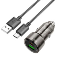 АЗП Hoco Z52 (PD38W+QC3.0 1Type-C/1USB) + кабель USB-Type-C (Чорний)