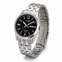 Жіночий годинник Casio LTP-1335D-1A з чорним циферблатом та сталевим браслетом