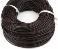 Шнур Натуральная Кожа тёмно-коричневый (кофе) 2 мм (5 метров)