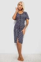 Халат жіночий на блискавці з принтом, колір синій, 257R1030-9