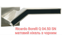Дверна ручка Ricardo Borelli Q 04.50 SN мат чорний, нікель АКЦІЯ безкоштовна доставка від 3 шт.*