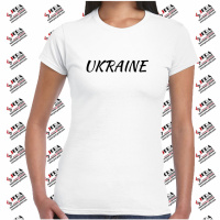 Футболка «UKRAINE» жіноча, біла