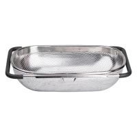 Друшляк сито на раковину для миття овочів та фруктів 36х24х9 см з нержавіючої сталі HP-19-17