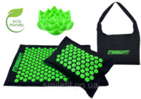 Масажний килимок EasyFit AcuRelax з голками (аплікатор Кузнєцова) чорно-зелений