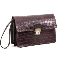 Барсетка шкіра під крокодила з ремінцем ручна робота Коричневий (1939512667)