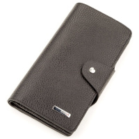 Вместительное портмоне унисекс из натуральной кожи KARYA 17235 Черный