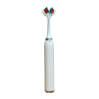 Ультразвуковая зубная щетка электрическая с двойной головкой на 3 режима Белая