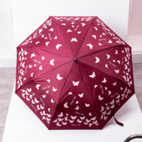 Зонт полуавтомат с принтом прочный из полиэстера диаметр 97 см Красный HP-23-2R
