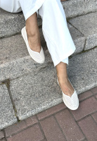 Бежеві балетки шкіряні перфорація v7-a7-12be