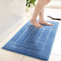 Коврик для ванной комнаты и душа коврик для ног в душевую,микрофибра, атискользящий размер 40х60 см,голубой