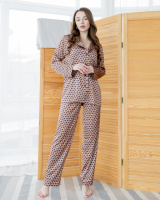 Пижама шелк Армани Коричневая S-M -L