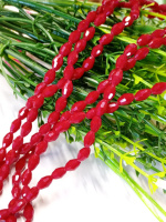 Хрусталь/ Овал/ 4×6мм/ 20 шт / темно красный матовый