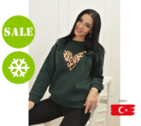 Теплий батник жіночий оверсайз «Point» Туреччина оптом | Норма і батал| Розпродаж моделі