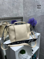 Беж - два відділення на блискавці - молодіжний, якісний клатч Lady Bags з двома знімними ременями (0439)