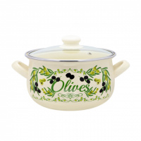 Кастрюля эмалированная 4,0 л «Греческая оливка» 567
