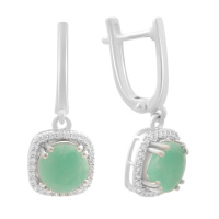 Серебряные серьги CatalogSilver с натуральным изумрудом 4.278ct (2194132)