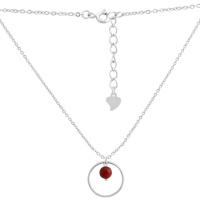 Серебряное колье CatalogSilver с кораллом, вес изделия 2,85 гр (2145622) 410450 размер