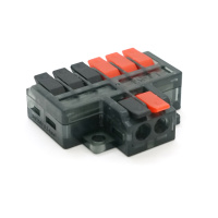 Клемма с нажимными зажимами 6на2--проводная  LT-62, 1/3-pin, 250V, 32A, 0.2-4mm2, 14,5/36*30*11mm, серая