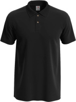 Футболка Поло мужская чёрная ST3000 BLO. Плотность 170 г/м². Хлопок 100%. Опт и Розница. Тенниска мужская чёрная.