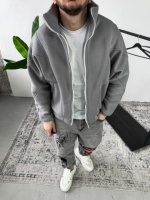 Бомбер чоловічий світло-сірий осінь весна утеплений | 51-026