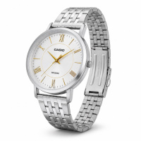 Чоловічий годинник Casio MTP-B110D-7A Classic з нержавіючої сталі та білим циферблатом